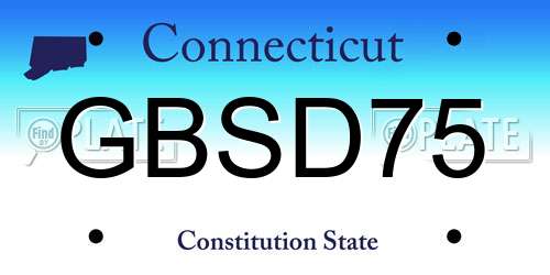 GBSD75 Connecticut License Plate