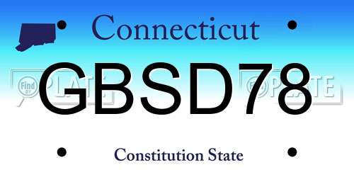GBSD78 Connecticut License Plate
