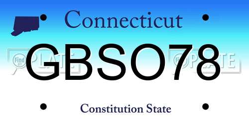 GBSO78 Connecticut License Plate