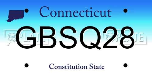GBSQ28 Connecticut License Plate