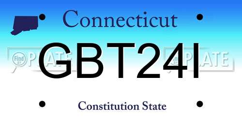 GBT24I Connecticut License Plate