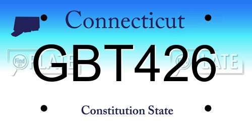 GBT426 Connecticut License Plate