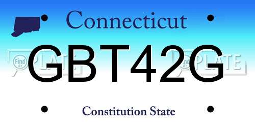 GBT42G Connecticut License Plate