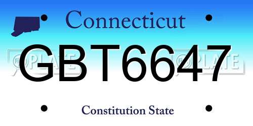 GBT6647 Connecticut License Plate