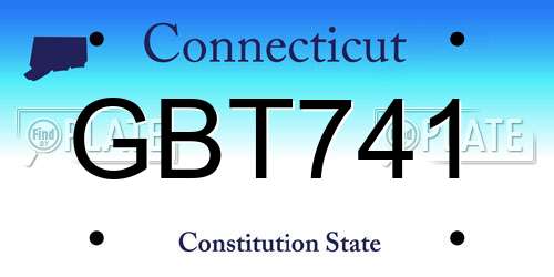 GBT741 Connecticut License Plate