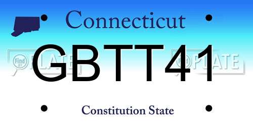 GBTT41 Connecticut License Plate