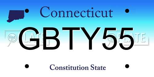 GBTY55 Connecticut License Plate