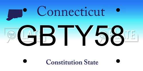 GBTY58 Connecticut License Plate