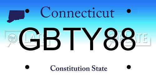 GBTY88 Connecticut License Plate