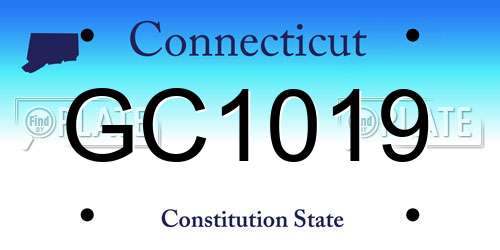 GC1019 Connecticut License Plate