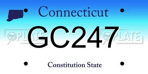 GC247 Connecticut License Plate