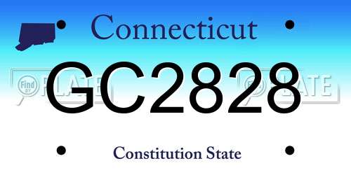 GC2828 Connecticut License Plate