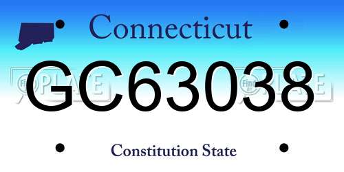 GC63038 Connecticut License Plate