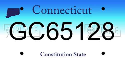 GC65128 Connecticut License Plate