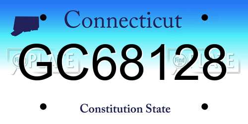 GC68128 Connecticut License Plate