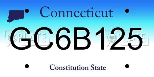 GC6B125 Connecticut License Plate