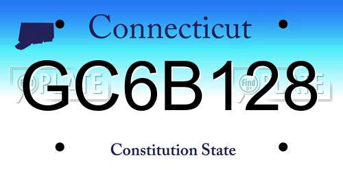 GC6B128 Connecticut License Plate