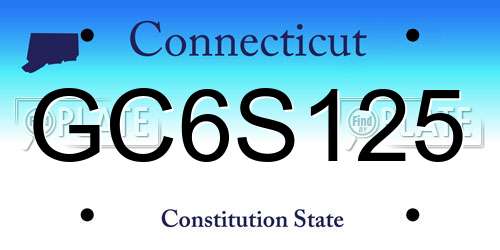 GC6S125 Connecticut License Plate