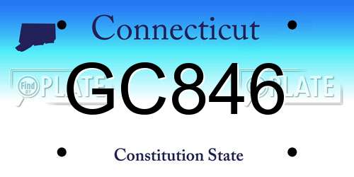 GC846 Connecticut License Plate