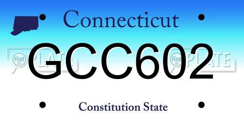 GCC602 Connecticut License Plate