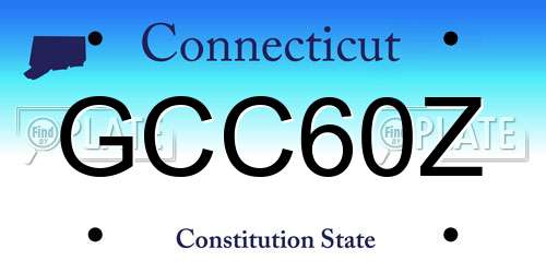 GCC60Z Connecticut License Plate