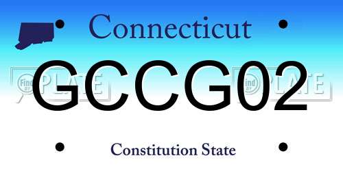 GCCG02 Connecticut License Plate