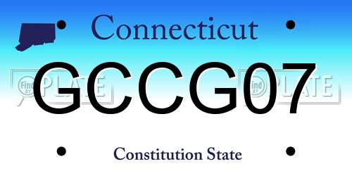 GCCG07 Connecticut License Plate