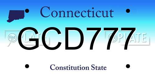 GCD777 Connecticut License Plate