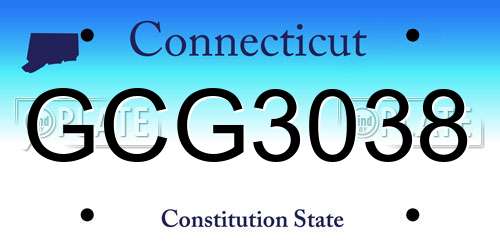 GCG3038 Connecticut License Plate