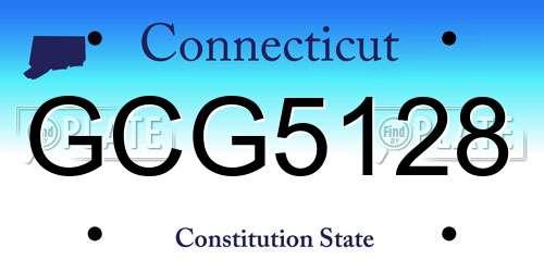 GCG5128 Connecticut License Plate