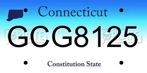 GCG8125 Connecticut License Plate