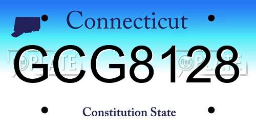 GCG8128 Connecticut License Plate