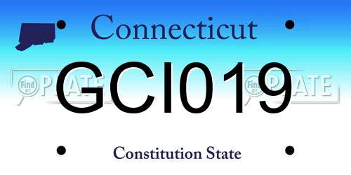 GCI019 Connecticut License Plate