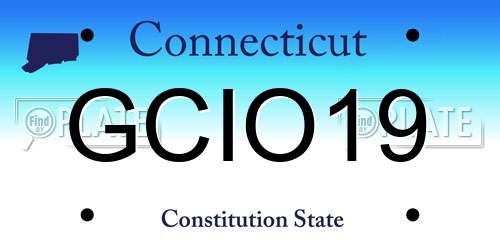 GCIO19 Connecticut License Plate