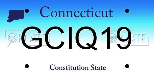 GCIQ19 Connecticut License Plate