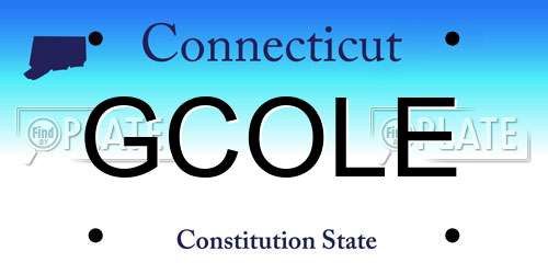 GCOLE Connecticut License Plate
