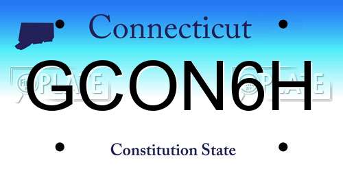 GCON6H Connecticut License Plate
