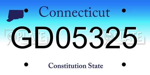 GD05325 Connecticut License Plate
