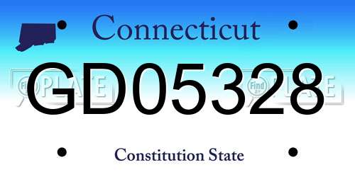 GD05328 Connecticut License Plate