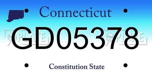 GD05378 Connecticut License Plate