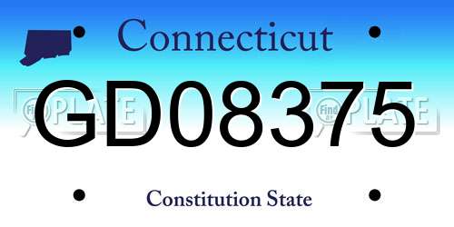 GD08375 Connecticut License Plate