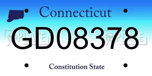 GD08378 Connecticut License Plate