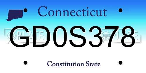 GD0S378 Connecticut License Plate