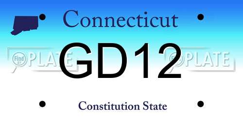 GD12 Connecticut License Plate