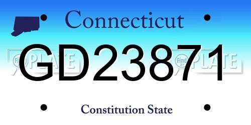 GD23871 Connecticut License Plate