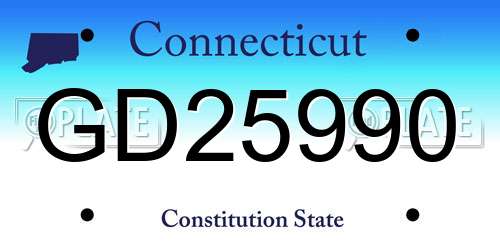 GD25990 Connecticut License Plate