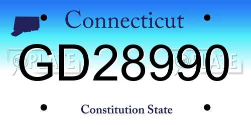GD28990 Connecticut License Plate