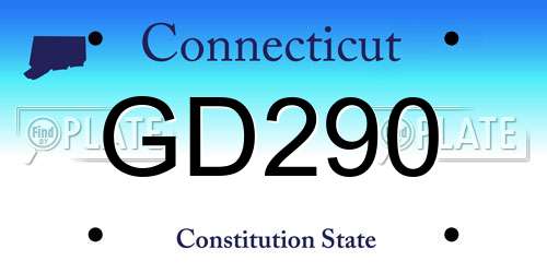 GD290 Connecticut License Plate