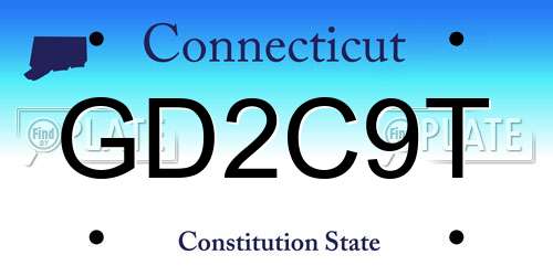 GD2C9T Connecticut License Plate