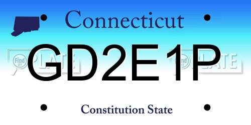 GD2E1P Connecticut License Plate